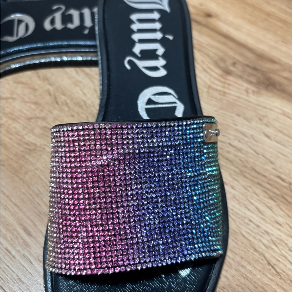 Juicy Couture Women's Multicolor bling  Slide Sandals size 6.5 - Picture 3 of 6